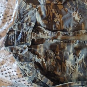 American Bazi Long Destructed Hem Denim Jacket for Women